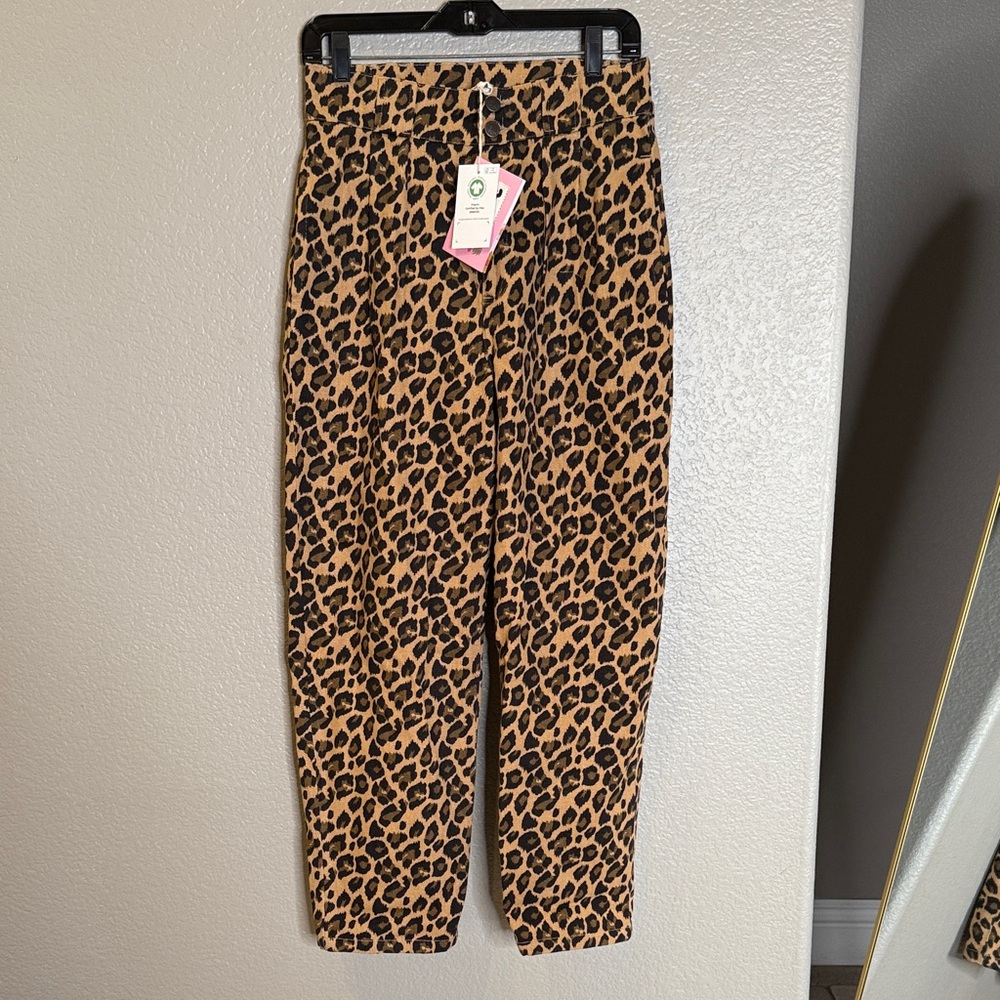 Lucy & Yak Addison petite leopard print pants trousers 30P
